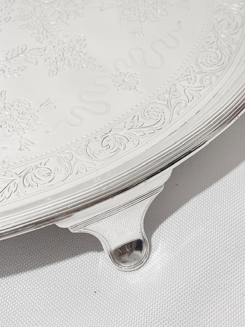 Oval Antique Silver Plated Salver with Slightly Raised Sides Oval Antique Silver Plated Salver with Slightly Raised Sides