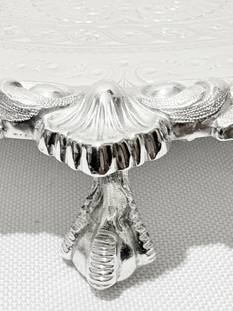 Antique Silver Plated Salver Crisply Engraved Around a Vacant Cartouche Antique Silver Plated Salver Crisply Engraved Around a Vacant Cartouche