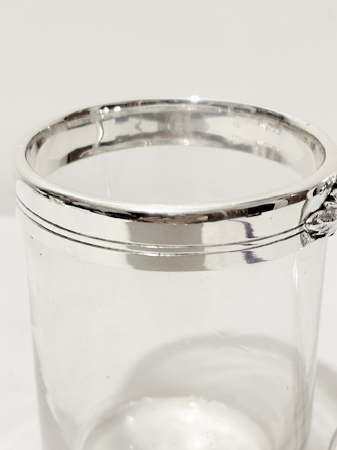 Antique Silver Plated and Glass One Pint Tankard Antique Silver Plated and Glass One Pint Tankard