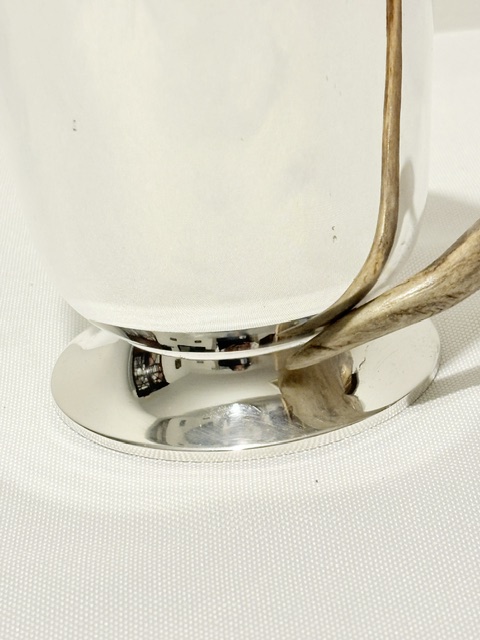 Vintage Silver Plated One Pint Antler Handle Tankard Vintage Silver Plated One Pint Antler Handle Tankard