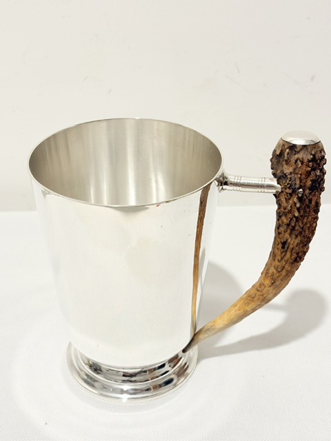 Vintage Antler Handle Silver Plated One Pint Tankard Vintage Antler Handle Silver Plated One Pint Tankard
