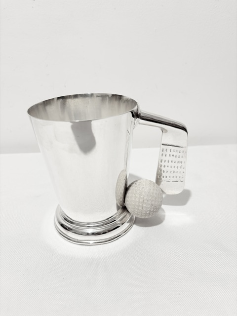 Vintage Silver Plated One Pint Tankard of Golfing Interest Vintage Silver Plated One Pint Tankard of Golfing Interest