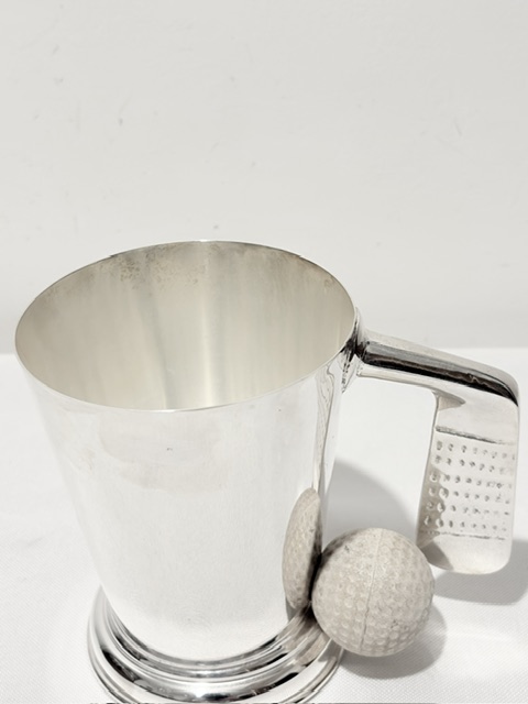 Vintage Silver Plated One Pint Tankard of Golfing Interest Vintage Silver Plated One Pint Tankard of Golfing Interest