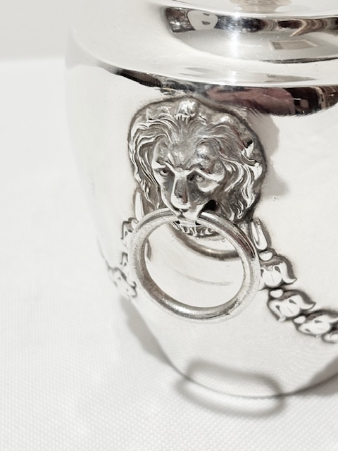 Antique Silver Plated Tea Caddy with Mother of Pearl Finial