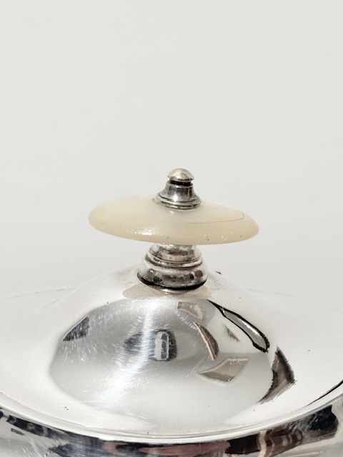 Antique Silver Plated Tea Caddy with Mother of Pearl Finial