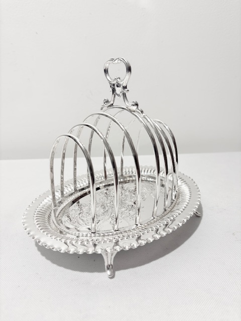 Antique Silver Plated Toast Rack with Removable Base