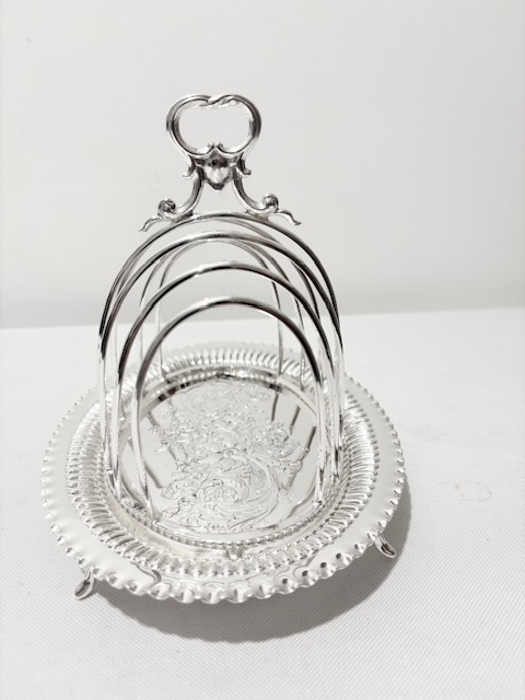 Antique Silver Plated Toast Rack with Removable Base Antique Silver Plated Toast Rack with Removable Base