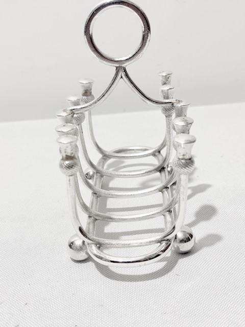 Antique Silver Plated Toast Rack Decorated with Scottish Thistles