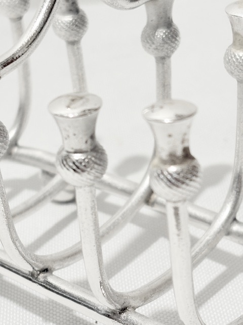 Antique Silver Plated Toast Rack Decorated with Scottish Thistles