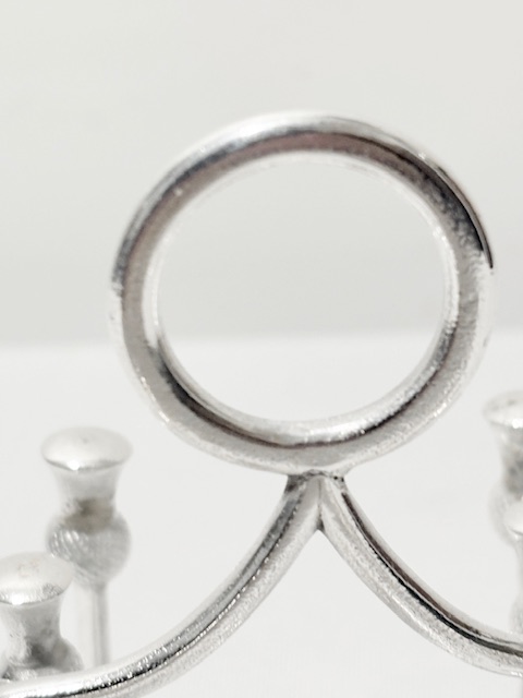 Antique Silver Plated Toast Rack Decorated with Scottish Thistles