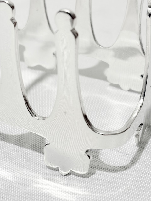 Antique Silver Plated Toast Rack of Geometric Design