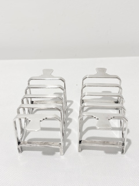 Pair of Mappin & Webb Art Deco Antique Silver Plated Toast Racks Pair of Mappin & Webb Art Deco Antique Silver Plated Toast Racks