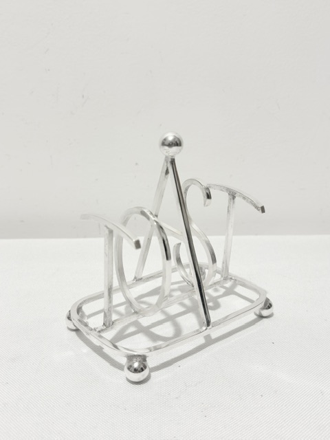 Unusual Vintage Silver Plated Toast Rack the Five Bars Spell TOAST Unusual Vintage Silver Plated Toast Rack the Five Bars Spell TOAST