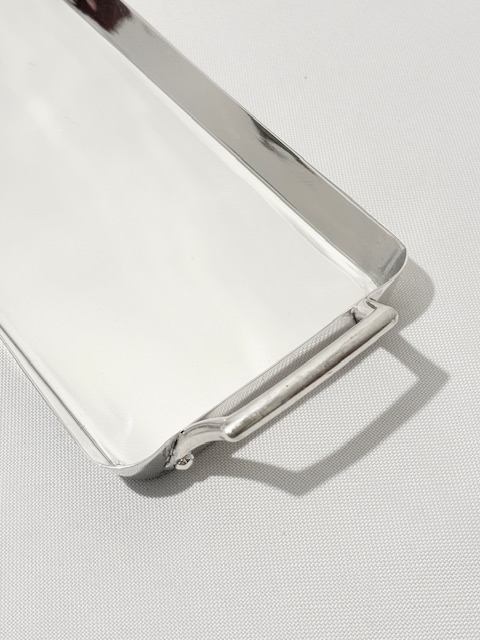 Long Narrow Antique Silver Plated Tray Long Narrow Antique Silver Plated Tray