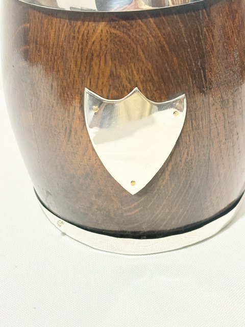 Vintage Silver Plated and Oak Biscuit Box Vintage Silver Plated and Oak Biscuit Box