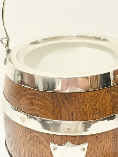 Smart Vintage Oak and Silver Plated Biscuit Box with Ceramic Liner Smart Vintage Oak and Silver Plated Biscuit Box with Ceramic Liner