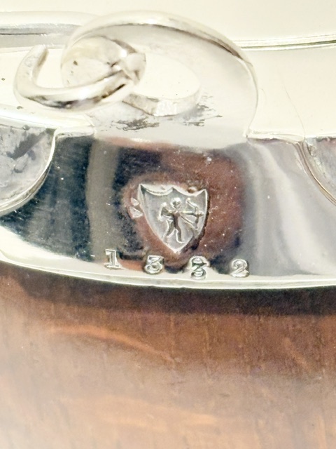 Antique Silver Plated and Oak Butter Dish with Glass Liner Antique Silver Plated and Oak Butter Dish with Glass Liner